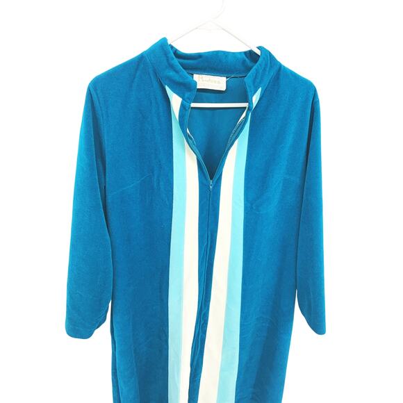 Vintage JC Penny Robes Velour 70s Nightgown Robe House Dress Gown Size 16 - Picture 2 of 7